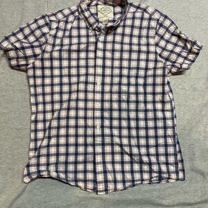 St. John's Bay Navy and White Checkered Shirt